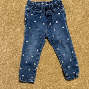 Festive toddler polka dot jeans